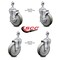 Service Caster 5 Inch Gray Polyurethane Wheel Swivel 12mm Threaded Stem Caster Brakes, 2PK SCC-TS20S514-PPUB-TLB-M1215-2-S-2 - alternate 2